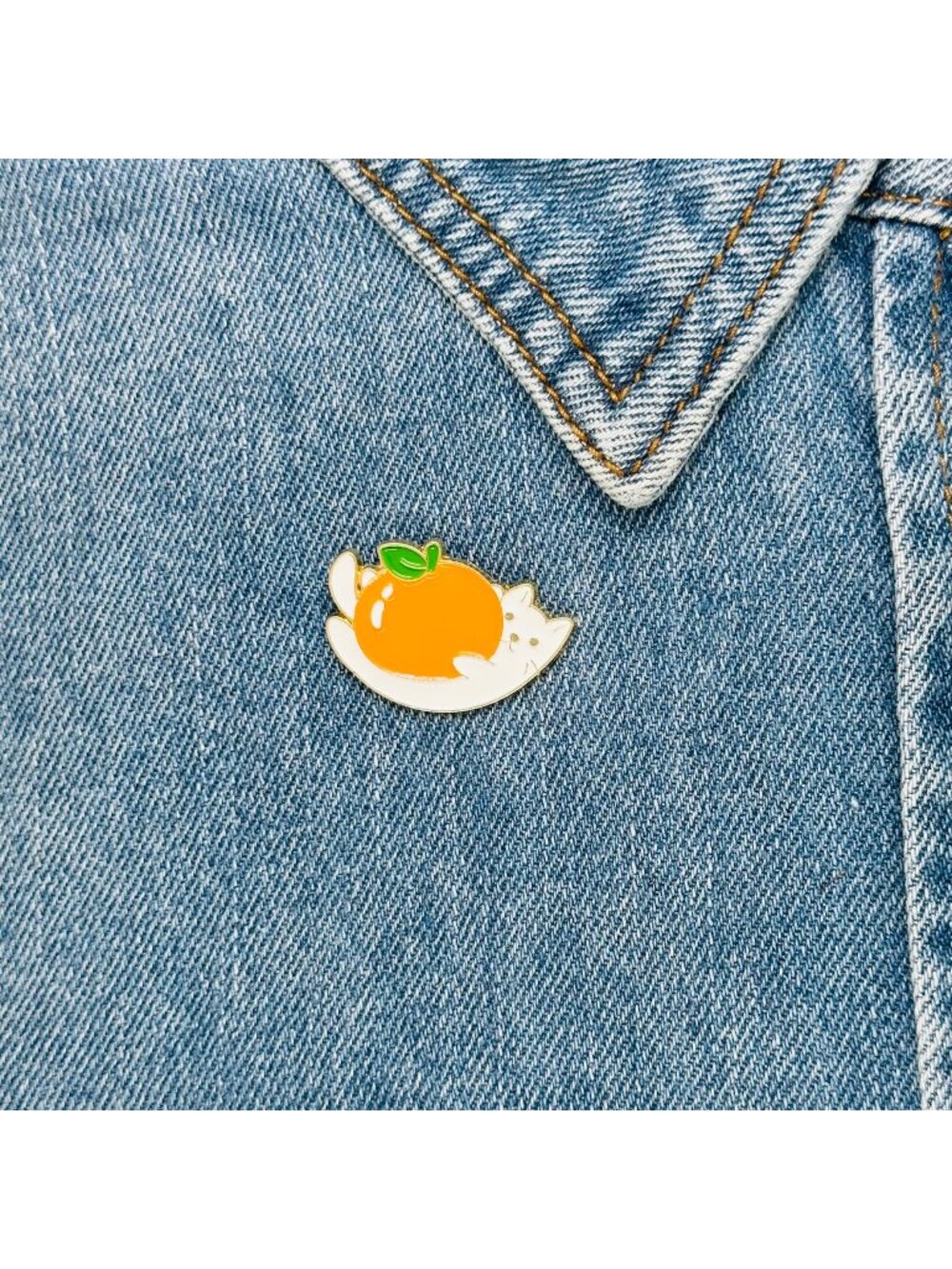 ⭐Enamel Pins Orange Kitty Cute Cat Cartoon Kitten Hat Pins Lapel Pin Brooch New⭐